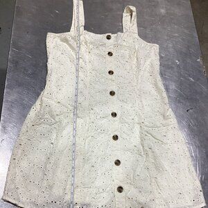 American Eagle Outfitters White Eyelet Button‑Front Sundress